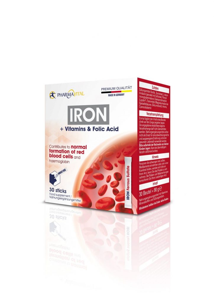 Bâtonnets de fer Pharmavital (+ vitamines et acide folique) x30